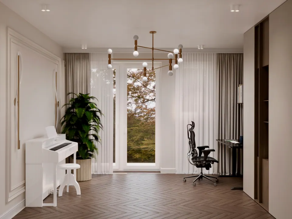 Arbeitszimmer, Interieur eines Hauses, Bratislava, Slowakei