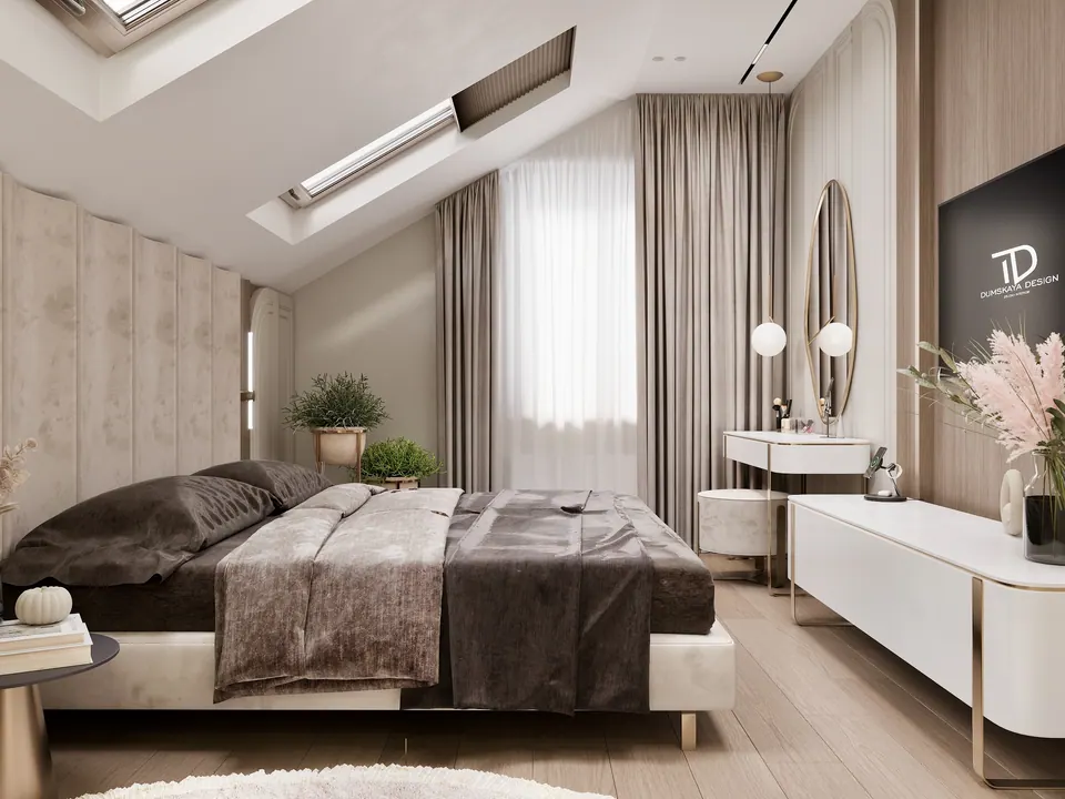 Helles Schlafzimmer, Charkiw, Ukraine