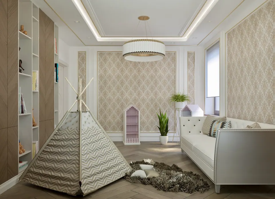 Wohnzimmer im modernen Stil, Innenarchitektur, Madrid, Spanien