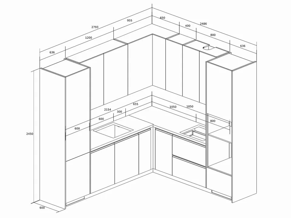 k-44 l-shaped kitchen made to individual dimensions for bratislava and vienna