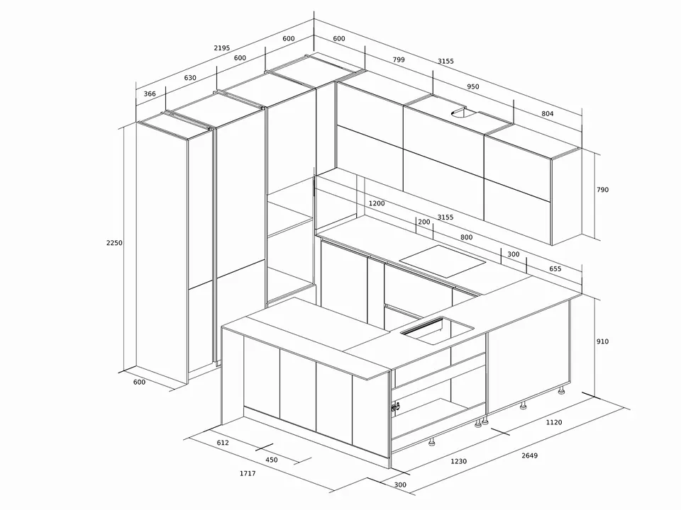1. k-45 kitchen made to individual dimensions for bratislava and vienna