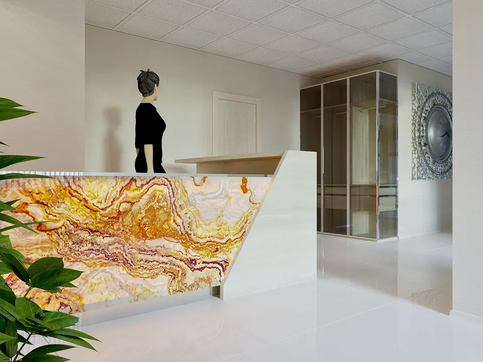 luxury reception zone with made-to-order furnishings