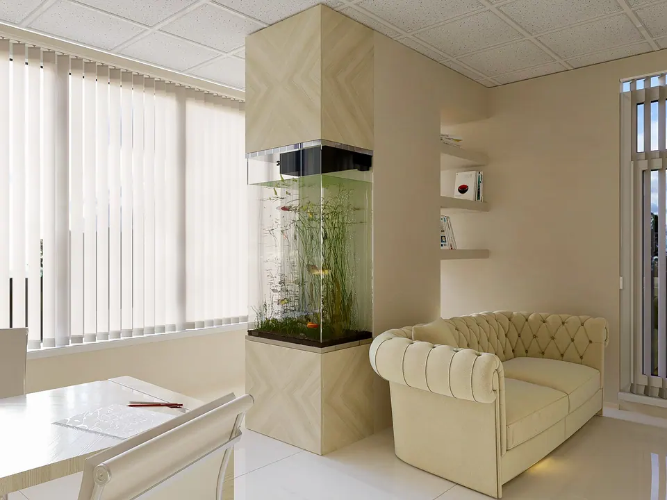 functional break area with custom cabinetry