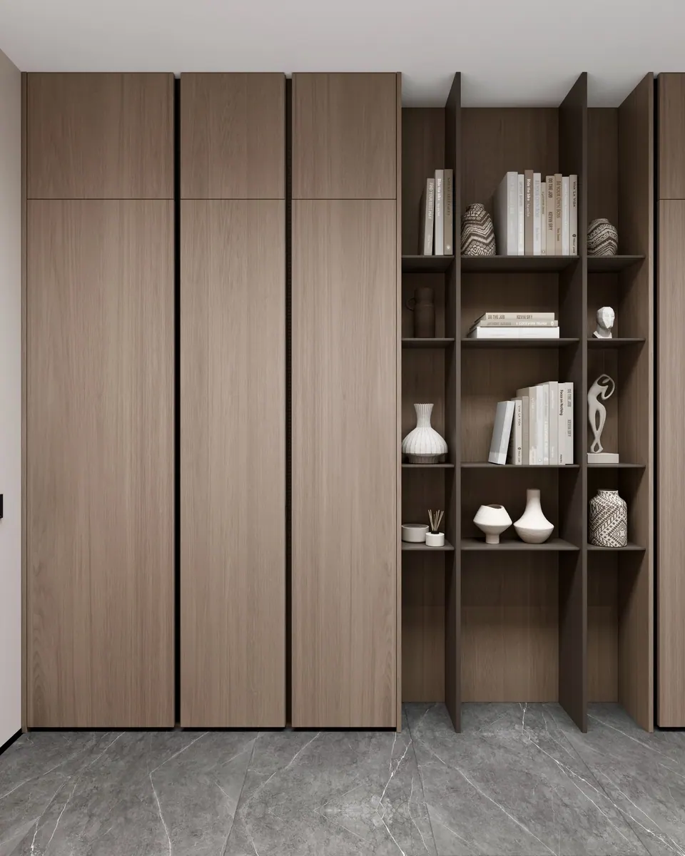 Vstavaná skriňa a regál v predsieni — byt v Kyjeve, 80 m²
