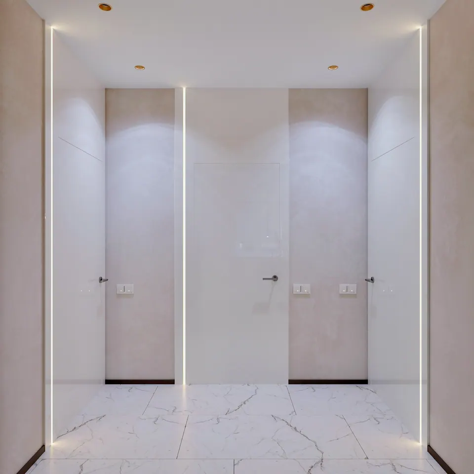 Vorraum mit verdeckten Türen — Privathaus in München, 160 m²
