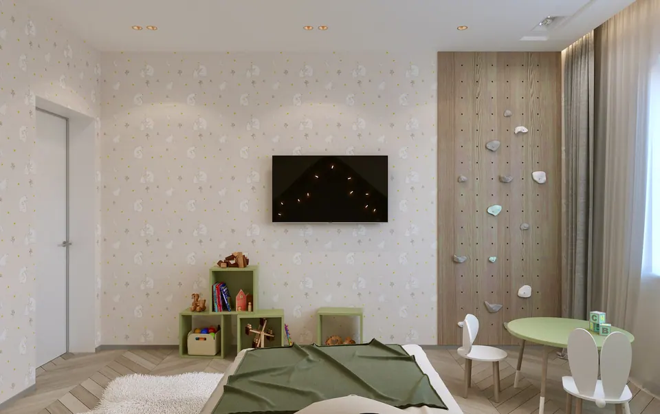 Kinderzimmer mit Kletterwand — Privathaus in München, 160 m²